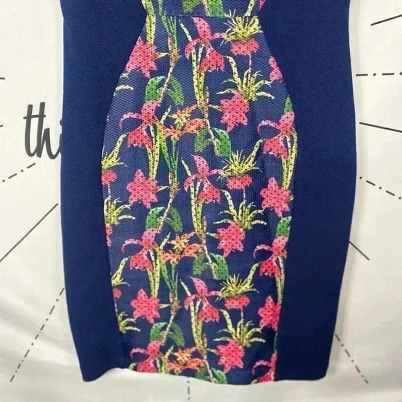 Pink Martini Pink Blue & Green Floral Sheath Dress - Picture 4 of 8